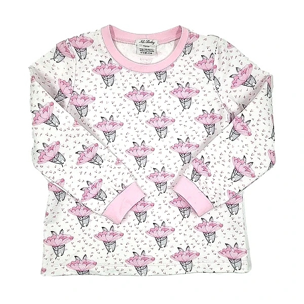 Піжама NL Baby з довгими рукавами, бавовняна, утеплена, 5 років, біло-рожевий (00530/37876) - Pampik - 3