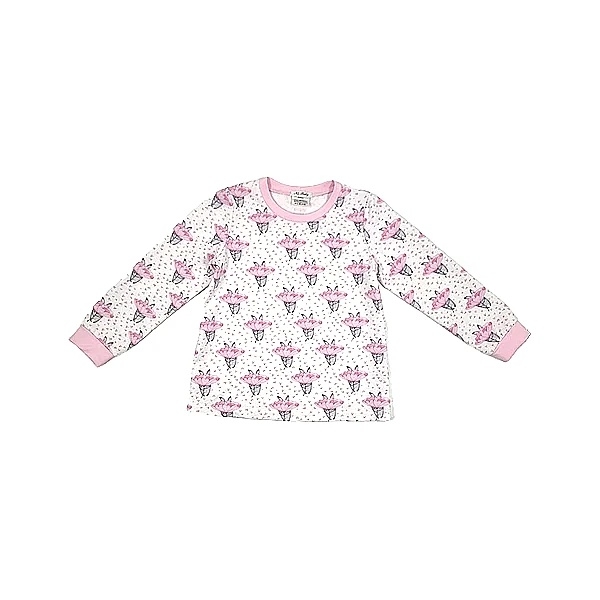 Піжама NL Baby з довгими рукавами, бавовняна, утеплена, 5 років, біло-рожевий (00530/37876) - Pampik - 2