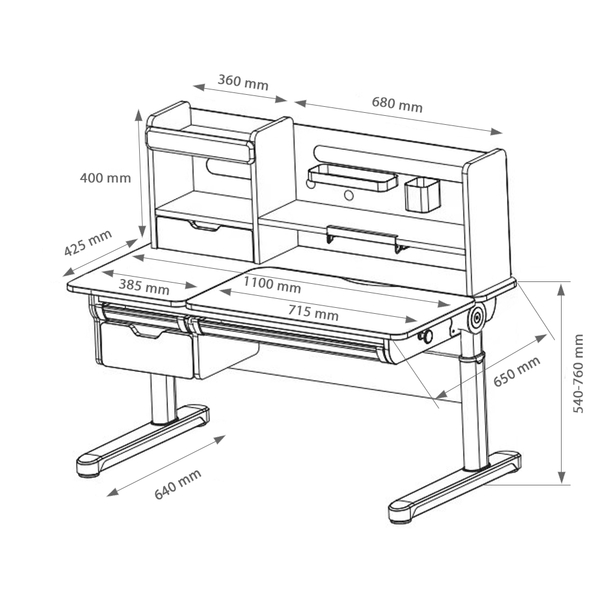 Парта FunDesk Pensare Grey - Pampik - 15