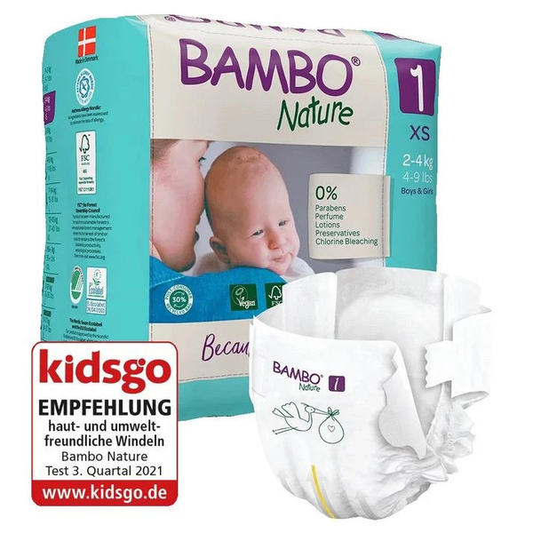 Еко Підгузки на липучках Bambo Nature 1 (2-4 кг), 22 шт. - Pampik - 2