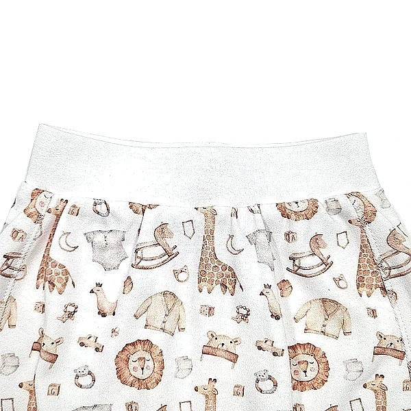 Піжама NL Baby з короткими рукавами та шортами, бавовняна, 3-6 міс., білий (012/38409) - Pampik - 6