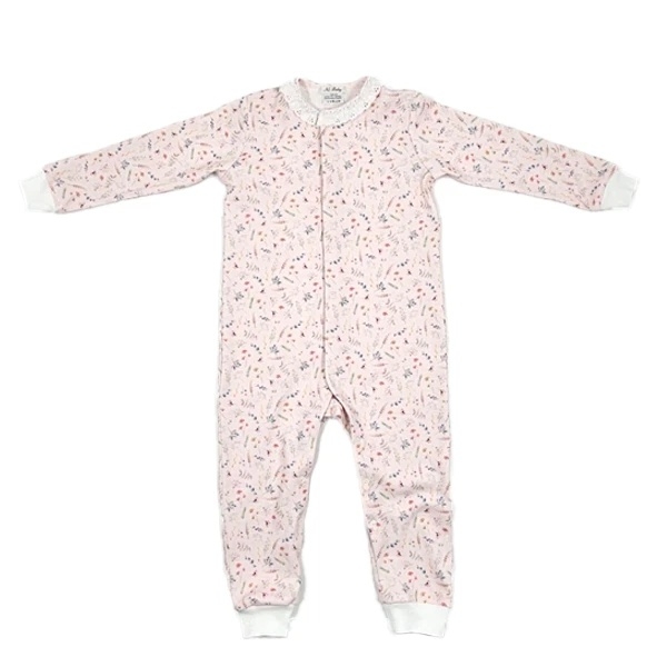 Человечек NL Baby на кнопках, хлопок, 9-12 мес., розовый (014/38132) - Pampik