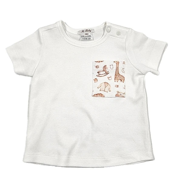 Піжама NL Baby з короткими рукавами та шортами, бавовняна, 3-6 міс., білий (012/38409) - Pampik - 2