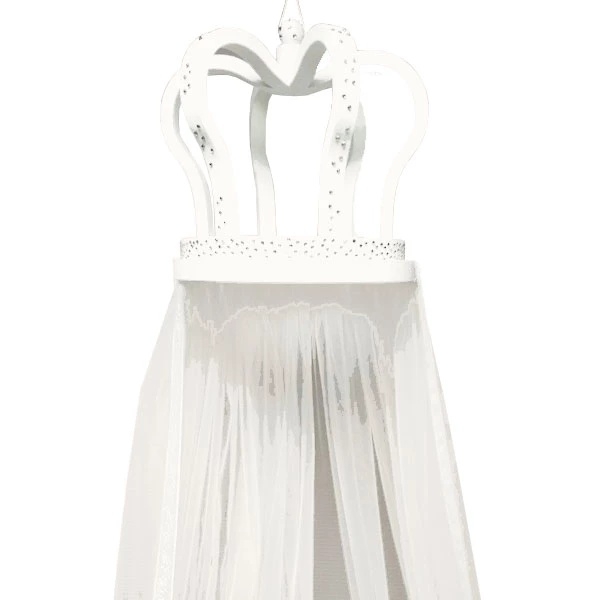 Набор NL Baby: подвесной держатель для балдахина Корона и балдахин, белый (0000/31703) - Pampik