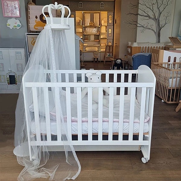 Набор NL Baby: подвесной держатель для балдахина Корона и балдахин, белый (0000/31703) - Pampik - 2