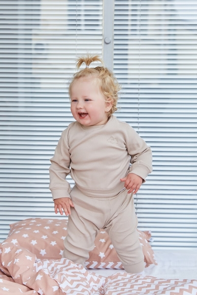 Піжама Twins Ego Organic, інтерлок, р.80, бежевий (W-191-TEGOP-02) - Pampik - 3