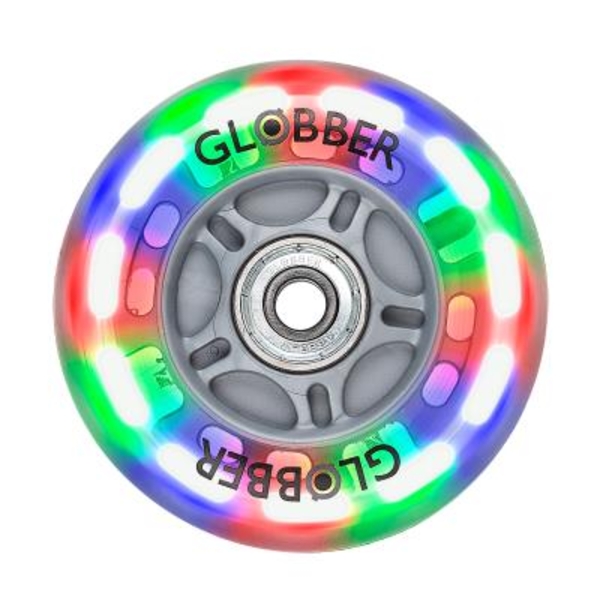 Запчастина до самокатів Globber серій Primo/Goup/Junior - заднє колесо, що світиться, 80 мм (538-005) - Pampik - 2