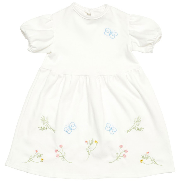 Сукня Twins Florea з вишивкою, інтерлок, р.80, ecru, молочний (W-2025-TF80-202) - Pampik