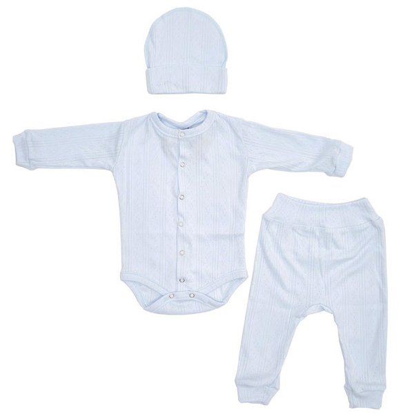 Комплект одягу Twins Softie, інтерлок, р.68, блакитний (W-191-TS3-68-04) - Pampik