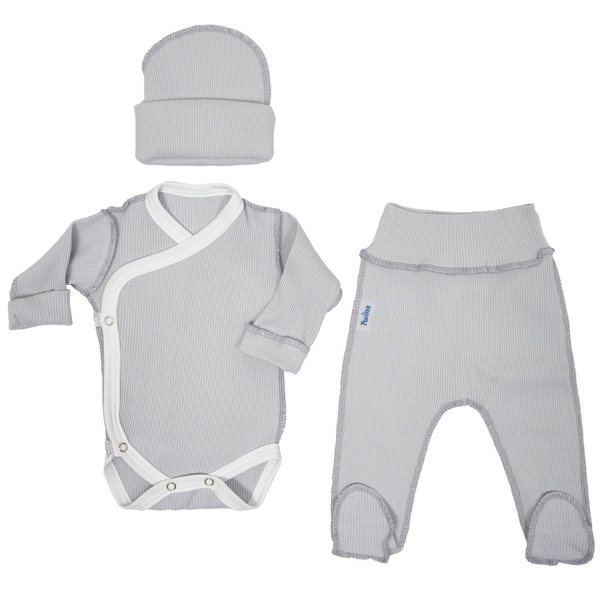 Комплект одягу Twins Ego Organic, інтерлок, р.52, сірий (W-191-TPEGO52-10) - Pampik