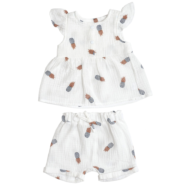 Комплект для девочки Twins, муслин, р.74, белый с принтом в ассортименте (W-102-HTМ74-24) - Pampik - 2