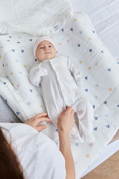 Чоловічок та шапочка Twins Softie, інтерлок, р.62, білий (W-191-TS2-62-01) - Pampik - 4