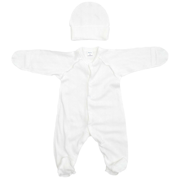 Чоловічок та шапочка Twins Softie, інтерлок, р.62, білий (W-191-TS2-62-01) - Pampik