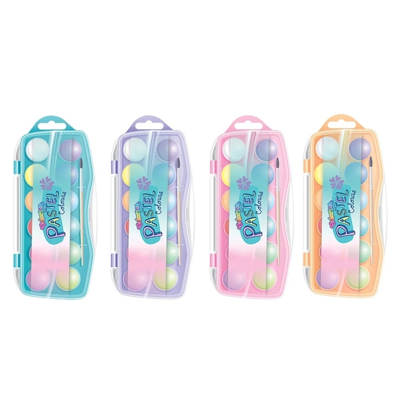 Фарби акварельні Colorino, 12 кольорів, з пензликом (85443PTR) - Pampik - 2