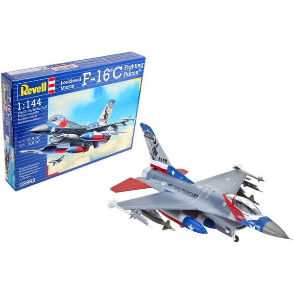 Сборная модель-копия Revell Истребитель F-16C Fighting Falcon, уровень 4, масштаб 1:144, 70 деталей (RVL-03992) - Pampik