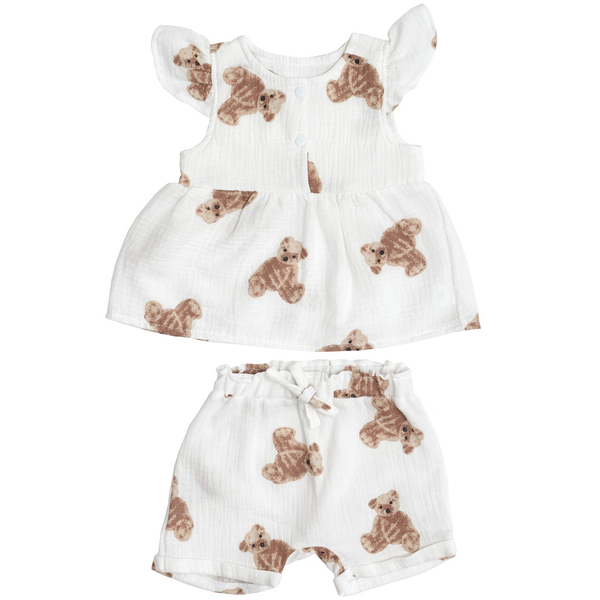 Комплект для девочки Twins, муслин, р.74, белый с принтом в ассортименте (W-102-HTМ74-24) - Pampik - 3