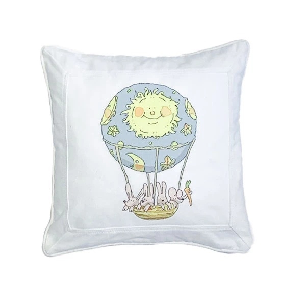 Подушка декоративна NL Baby Повітряна куля, 30х30 см, 45х38 см, 2 шт., біло-салатовий (33440) - Pampik - 4