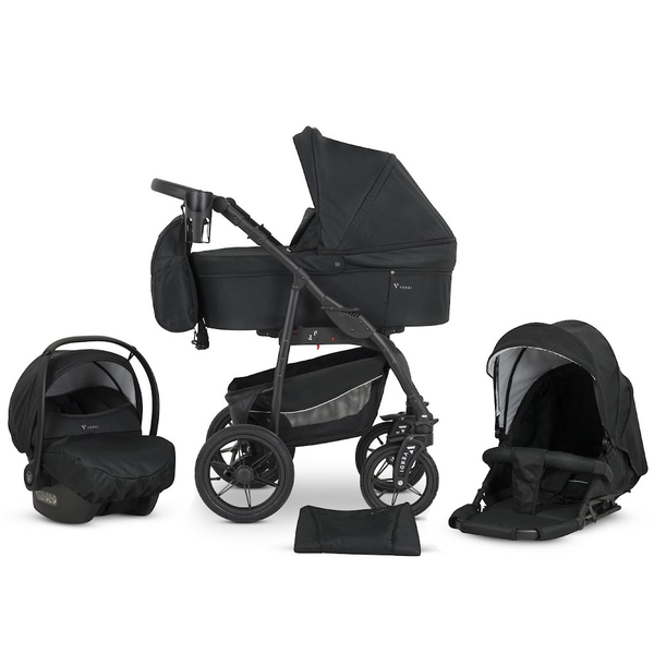 Универсальная коляска 3 в 1 Verdi Sonic Comfort 9023-VC-05 black fabric - Pampik - 2