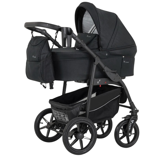Универсальная коляска 3 в 1 Verdi Sonic Comfort 9023-VC-05 black fabric - Pampik
