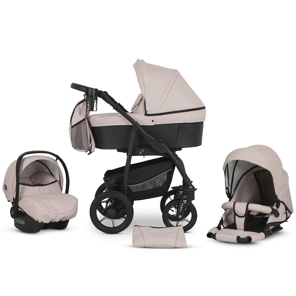 Універсальна коляска 3 в 1 Verdi Sonic Comfort 9023-VC-08 powder pink/black skin - Pampik - 2