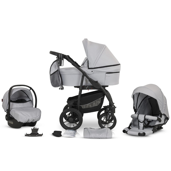 Универсальная коляска 3 в 1 Verdi Sonic Comfort 9023-VC-02 light gray skin - Pampik - 2