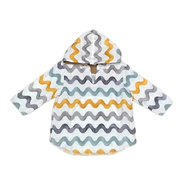 Накидка дитяча NL Baby, муслін, 12-24 міс., білий з сірим (315/34417) - Pampik