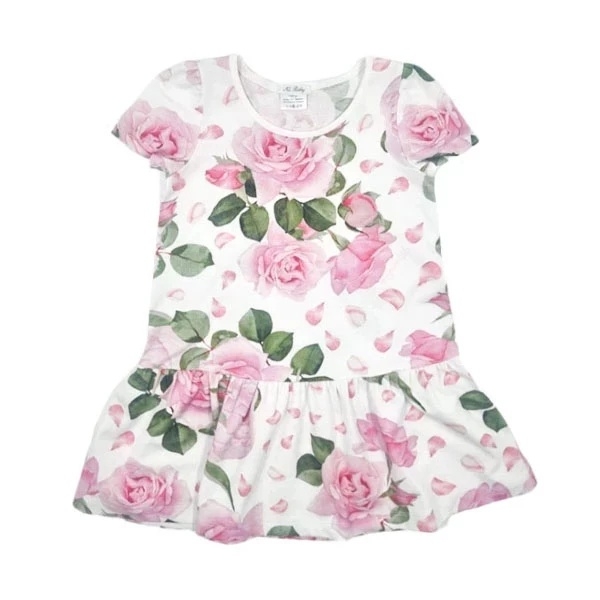 Сукня NL Baby Monnalisa, бавовна, 3 роки, біло-рожевий (045/37587) - Pampik