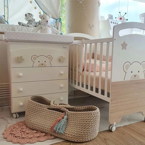 Люлька-переноска NL Baby, плетена, з матрацом, 80х40х28 см, бежевий (0000/33257) - Pampik - 2