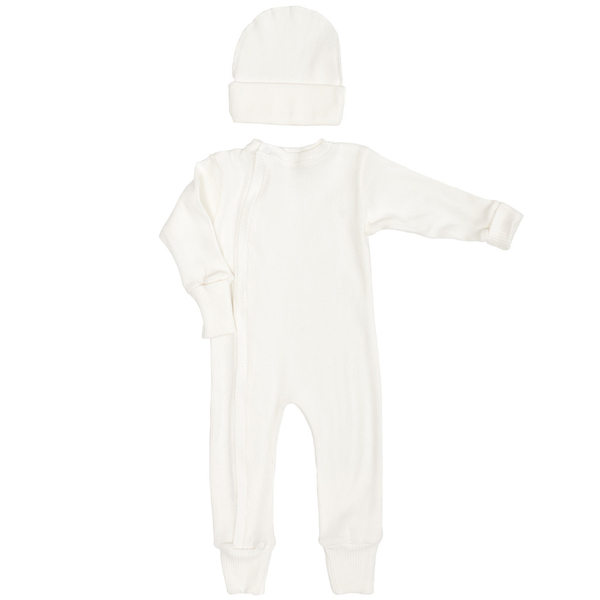 Человечек и шапочка для мальчика Twins Ego Baby Boy, интерлок, р.68, молочный (W-192-TEBB68-202) - Pampik