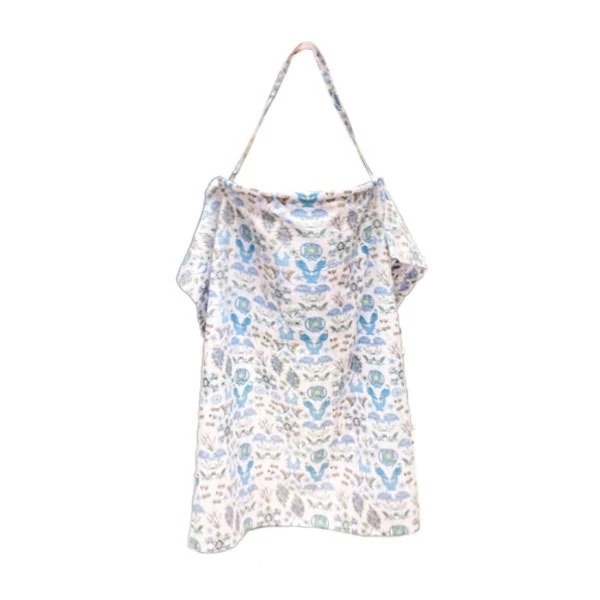 Накидка для годування NL Baby з чохлом, 80х60 см, біло-блакитний (802/37171) - Pampik