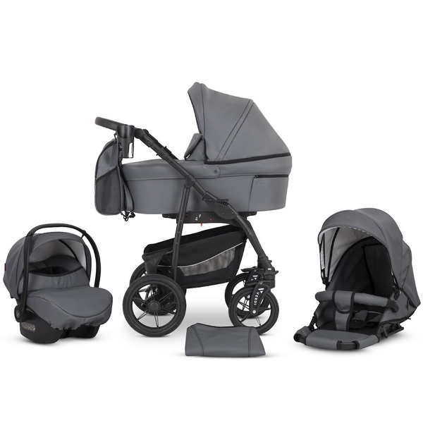 Универсальная коляска 3 в 1 Verdi Sonic Comfort 9023-VC-11 grey skin - Pampik - 2