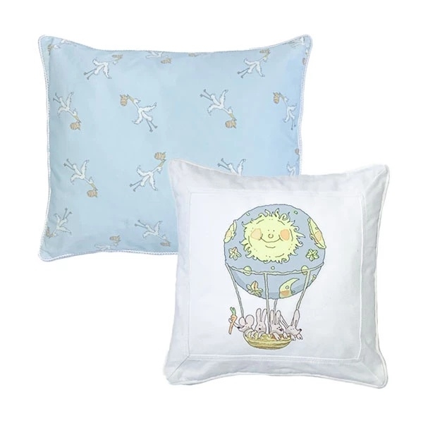 Подушка декоративна NL Baby Повітряна куля, 30х30 см, 45х38 см, 2 шт., біло-салатовий (33440) - Pampik