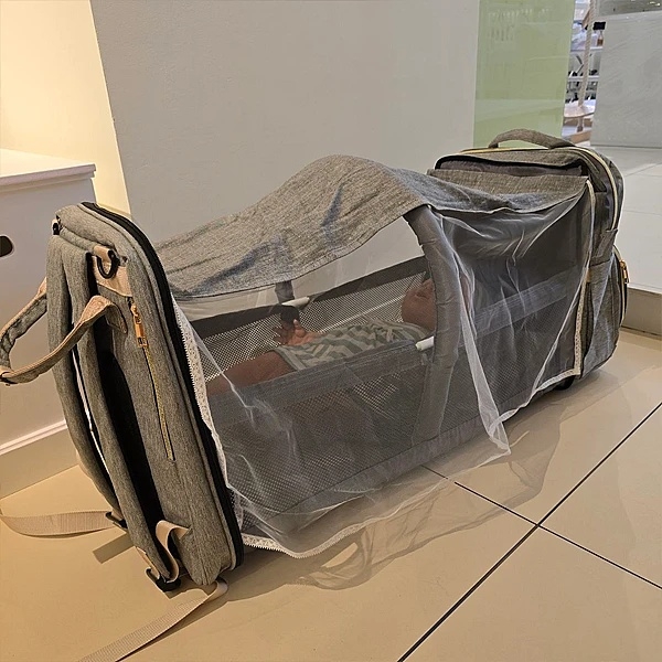 Рюкзак-кроватка портативная NL Baby, серый (0000/38450) - Pampik - 15