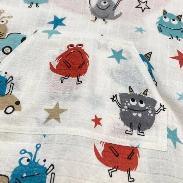 Накидка дитяча NL Baby, муслін, 12-24 міс., білий з теракотовим (303/34298) - Pampik - 2