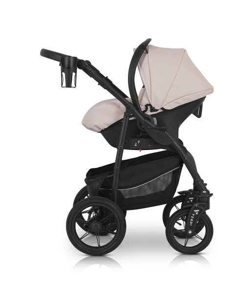 Універсальна коляска 3 в 1 Verdi Sonic Comfort 9023-VC-08 powder pink/black skin - Pampik - 9