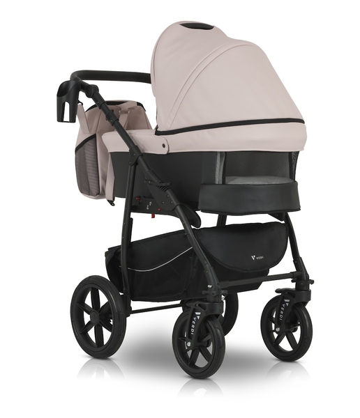 Універсальна коляска 3 в 1 Verdi Sonic Comfort 9023-VC-08 powder pink/black skin - Pampik - 6