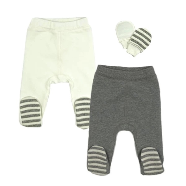 Комплект NL Baby: ползунки, 2 шт. и царапки, р.56, молочно-серый (055/19243) - Pampik