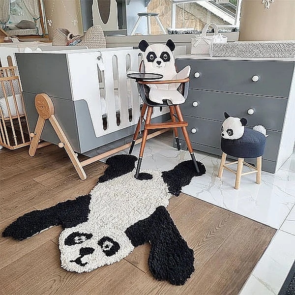 Вкладыш в стульчик для кормления NL Baby Панда, 62х30 см, белый (0000/28882) - Pampik - 6