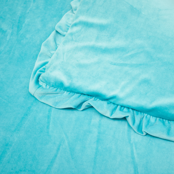 Килимок Twins з рюшкою, велюр, 110х90 см, ментол (5000-KTLW-14) - Pampik - 2