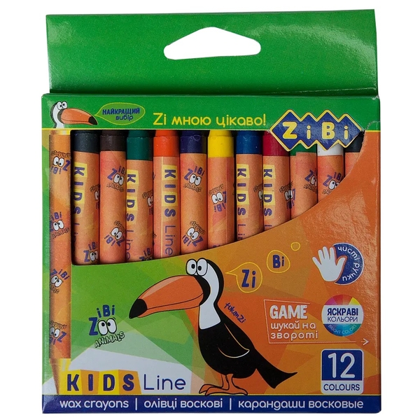 Карандаши восковые ZiBi Kids Line, 12 шт. (ZB.2481) - Pampik