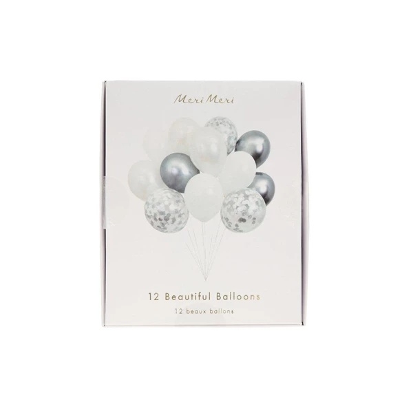 Набір повітряних кульок Meri Meri, 12 шт., срібний (216496/35968) - Pampik - 5