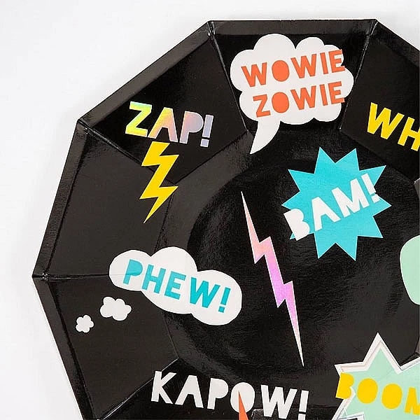 Тарелки бумажные Meri Meri, 8 шт., черный (146719/29712) - Pampik - 2