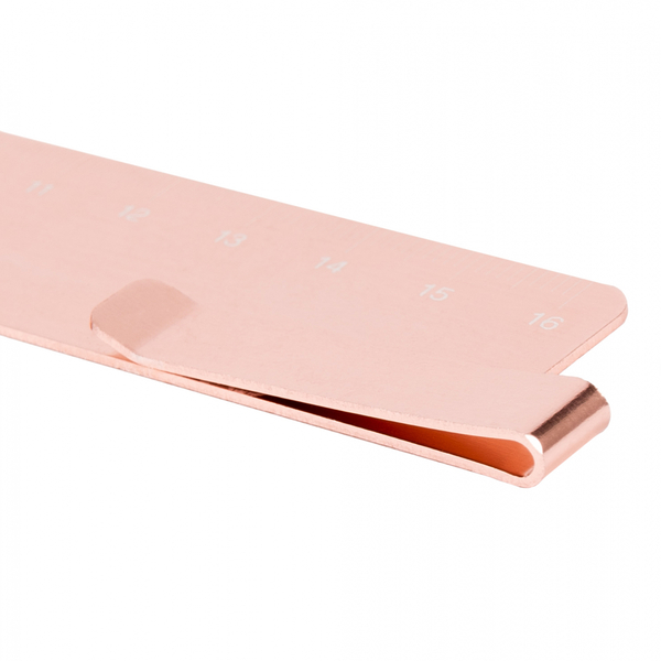 Лінійка-закладка Yes Rose Gold, металева, 16 см (370537) - Pampik - 4
