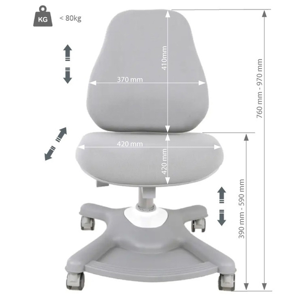 Дитяче крісло FunDesk Sorridi Grey з підлокітниками - Pampik - 3