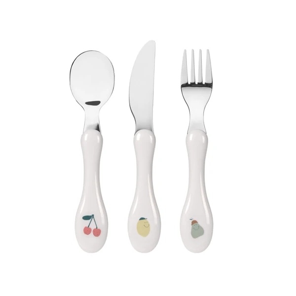 Набор детских столовых приборов Lassig, 3 шт., белый (12100739001/38323) - Pampik