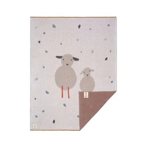 Плед Lassig Овечка, вязаный, двусторонний, 100х70 см (1542001141/35774) - Pampik