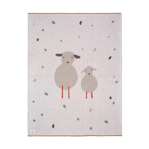 Плед Lassig Овечка, вязаный, двусторонний, 100х70 см (1542001141/35774) - Pampik - 2