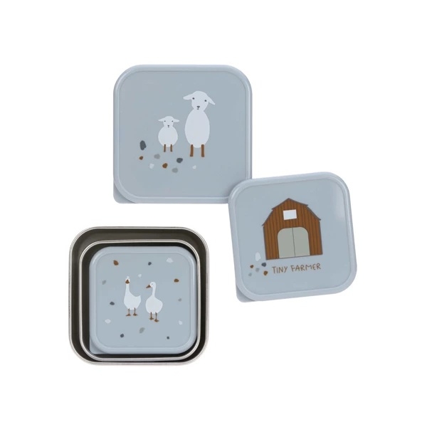 Набор ланч-боксов Lassig Овечка, нержавеющая сталь, 3 шт. (1310074841/35859) - Pampik - 3