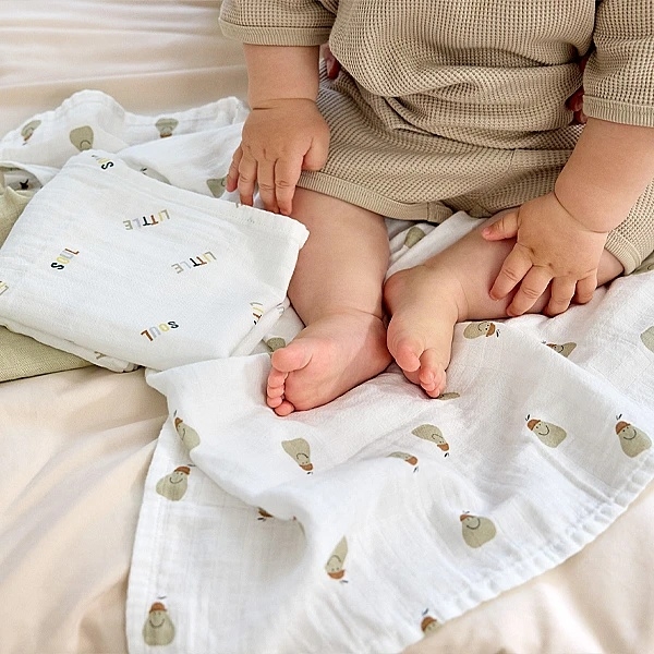 Пеленки муслиновые Lassig, 120х120 см, 2 шт., белый (13120027007/38318) - Pampik - 7
