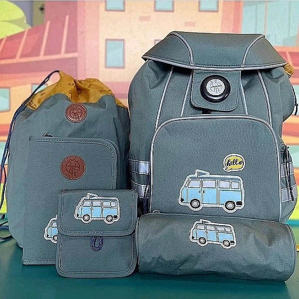 Рюкзак дитячий Lassig з пеналом, холдером, гаманцем та сумкою, сірий (1205001462/34439) - Pampik - 7